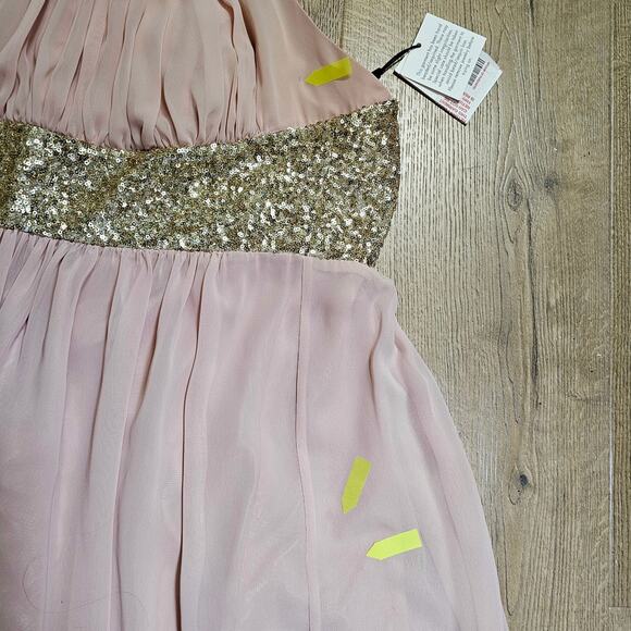 NWT Calvin Klein Dress Nude Flowy Chiffon Layers Soft Sheer Goddess Ballet 10 - Picture 11 of 15